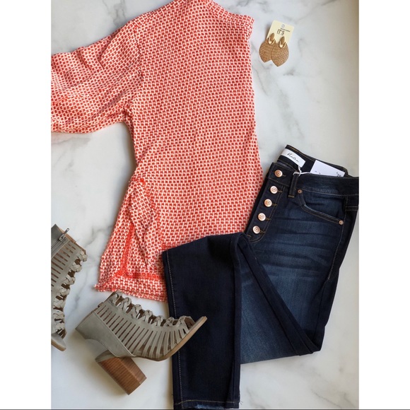 🔥last 1🔥Umgee waffle knit 3/4 sleeve top M - Picture 6 of 7